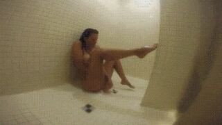 getting off in the gym shower