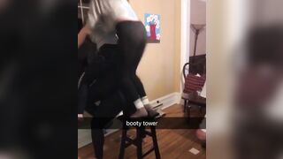 Fit straight girls playing: Booty Tower