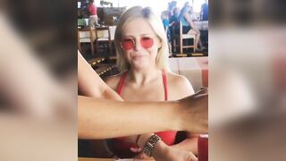 Waitress getting a little handsy