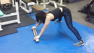 Io Shirai working out.