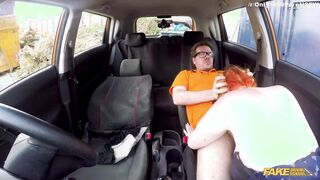 Voluptuous redhead fucks in car - Harley Morgan