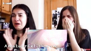 two girls scream and cry as machine double dildo gapes camgirls ass!