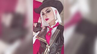 [SELF][OC] Ashe from Overwatch blows you kisses GIF - by Felicia Vox