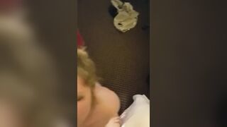 Cumhating ex-gf gets an unwanted facial