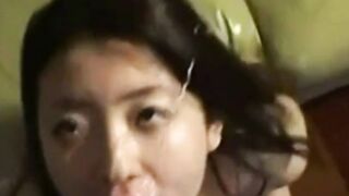 Cute Asian Faceful Of Cum