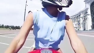 On a bike