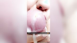 Sister gets a huge facial and slurps it all up