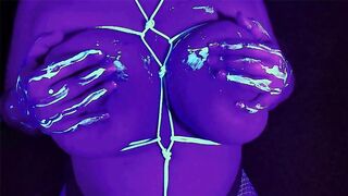 Tiddies in motion under black light. Seems fine.