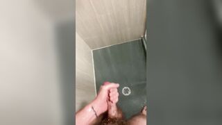 Cumming in the hotel shower.