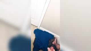 Big Cumshot from Skinny Guy Hits the Wall