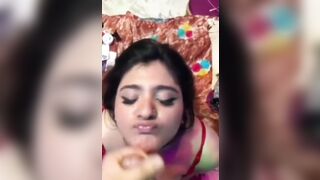 Desi wild bhabhi likes taking cum on her face. (F)