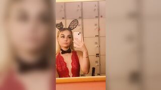 This blonde bunny could be your toy all night long