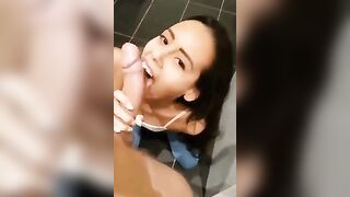 Braces lovely brunette teen blowjob