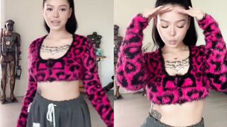 Pink cheetah crop top